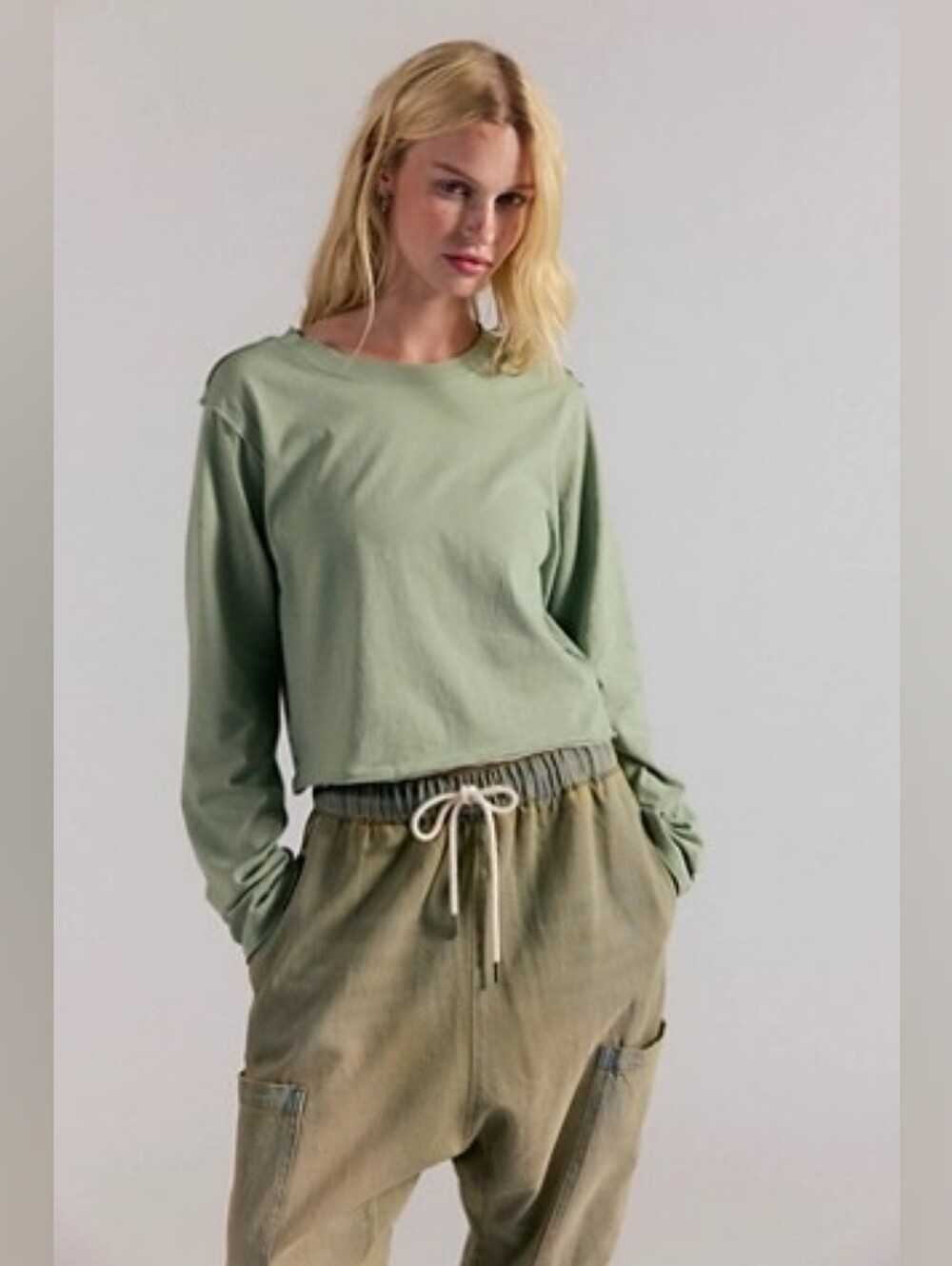 Nwot Free People Perfect Lightweight Long Sleeve Tee Medium.